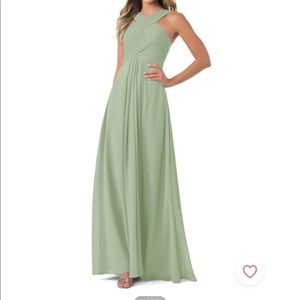 NWT Azazie Kaleigh dress in dusty sage